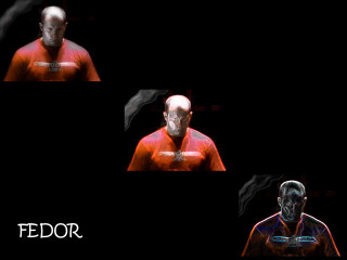 Bald man three poses image - a caption below free wallpaper