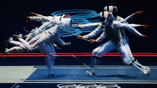 Fencing group trick blue surface - a trick free wallpaper