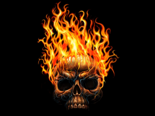 Skull flames burnt clothes fire - flame free wallpaper