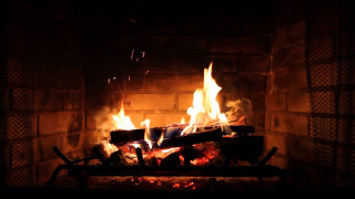 Fireplace bright flames blazing mantle - a fireplace free wallpaper