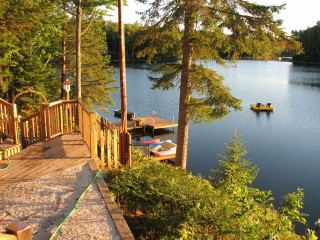 Dock boat rowboat lake trees - a dock free wallpaper