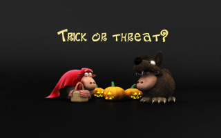 Cartoon couple pumpkins trick or - aaa game free wallpaper