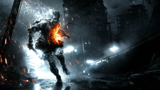 Futuristic man running dark city 3 - a dark city free wallpaper
