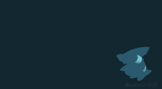 Dark blue fish silhouette small - the right side free wallpaper