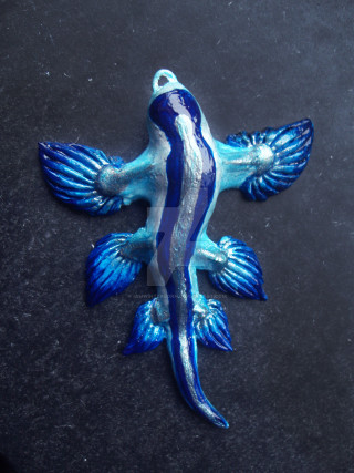 Blue fish white stripe airbrush - free bird wallpaper