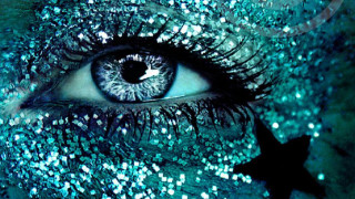 Glitter face star eye person - realistic eye free wallpaper