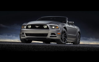 Silver mustang convertible night road - convertible free wallpaper