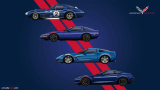 Blue car red stripe number - bold shape free wallpaper