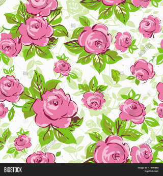 Pink rose flower pattern green - rose free wallpaper for tablet