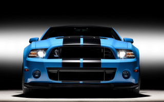 Blue mustang white stripe black - end free wallpaper for desktop