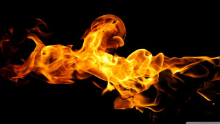 Fiery flames darkness orange glow - orange flame free wallpaper