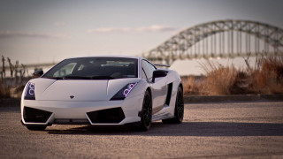 White sports car parked bridge 2 - a bridge and a bridge in the background free wallpaper