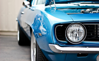 Blue mustang garage hood up 2 - a blue mustang mustang free wallpaper