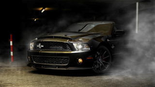 Black gold mustang parking garage - matte finish free wallpaper