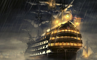 Ship ocean flag mast painting - cyril rolando free wallpaper