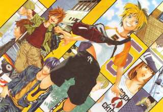 Anime characters yellow background image - the word free wallpaper for desktop