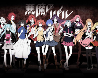 Anime girls wall writing group - a group of anime girls free wallpaper