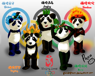 Panda bears group sign chinese - chinese character free wallpaper