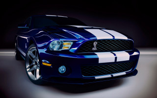 Blue mustang white stripes hood - a blue mustang mustang free wallpaper