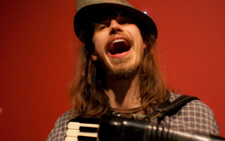 Man hat accordion singing microphone - david boyd free wallpaper