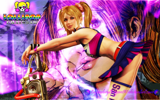 Girl bikini chainsaw purple pink - aaa game free wallpaper