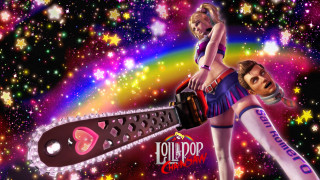 Woman chainsaw rainbow background stars 2 - a rainbow background free wallpaper for desktop