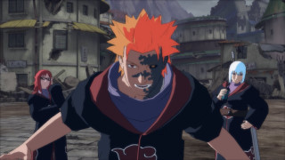 Anime characters courtyard buildings sword - a courtyard free wallpaper