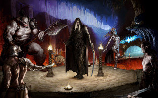 Demonic men stage torches demon - a stage free wallpaper