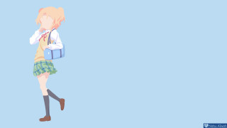 Girl short skirt boots walking - a backpack free wallpaper