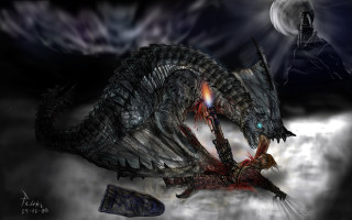 Demon attack sword wine full - dragon art free wallpaper