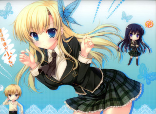 Girl school uniform flying hands 2 - a girl in a school uniform free wallpaper