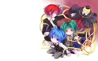 Anime group multicolored hair schooluniform - border free wallpaper
