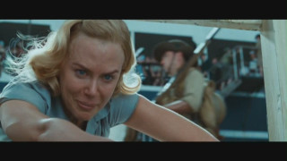 Blonde woman pointing man background - movie scene free wallpaper