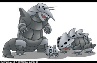 Cartoon character large tooth creature - metal free wallpaper