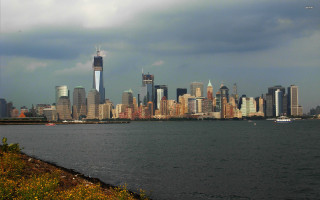 City skyline water cloudy sky 2 - david diao free wallpaper