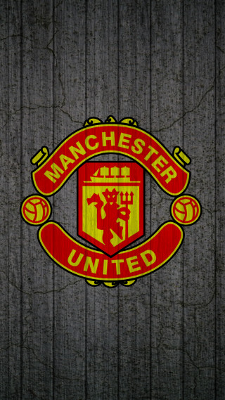 Manchester united logo wooden wall - a grungy effect free wallpaper for mobile