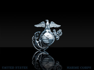 Marine emblem black background reflection - marine free wallpaper