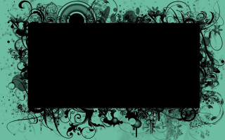 Black square frame floral design - a floral design free wallpaper