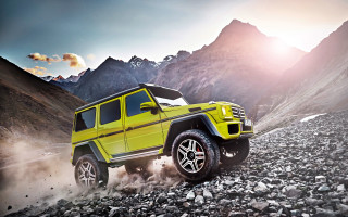 Yellow mercedes hyperrealism digital promotional - hyperrealism free wallpaper