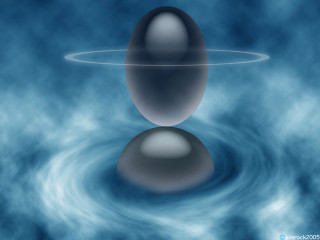 Black object floating blue liquid - a black object free wallpaper for desktop