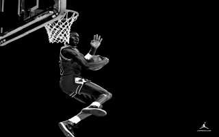 Man dunking basketball air hands - real free wallpaper for desktop