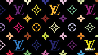 Black background colorful louis vuitton - different color free wallpaper