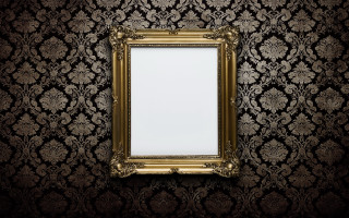 Gold framed mirror black damask - a gold frame free wallpaper for desktop