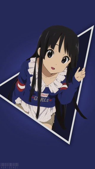 Anime girl long hair blue - superflat free wallpaper for mobile