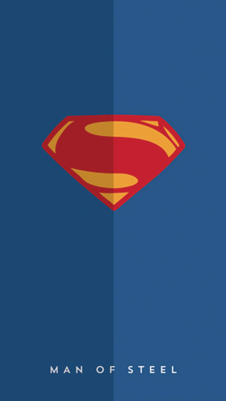 Superman logo blue background red - minimalist free wallpaper for mobile