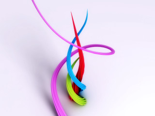 Colorful ribbons white background group - a white background behind them free wallpaper