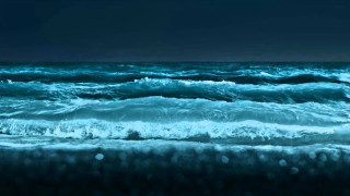 Blue ocean waves crashing shore - a blue ocean free wallpaper