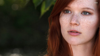 Woman freckled hair blue eyes 4 - freckle free wallpaper