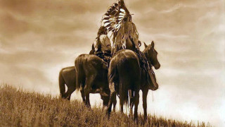 Sepia native american man horse - don maitz free wallpaper