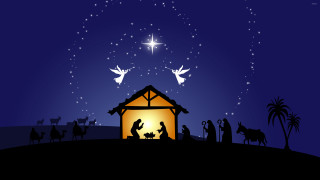 Nativity scene star manger night 2 - free christmas wallpaper